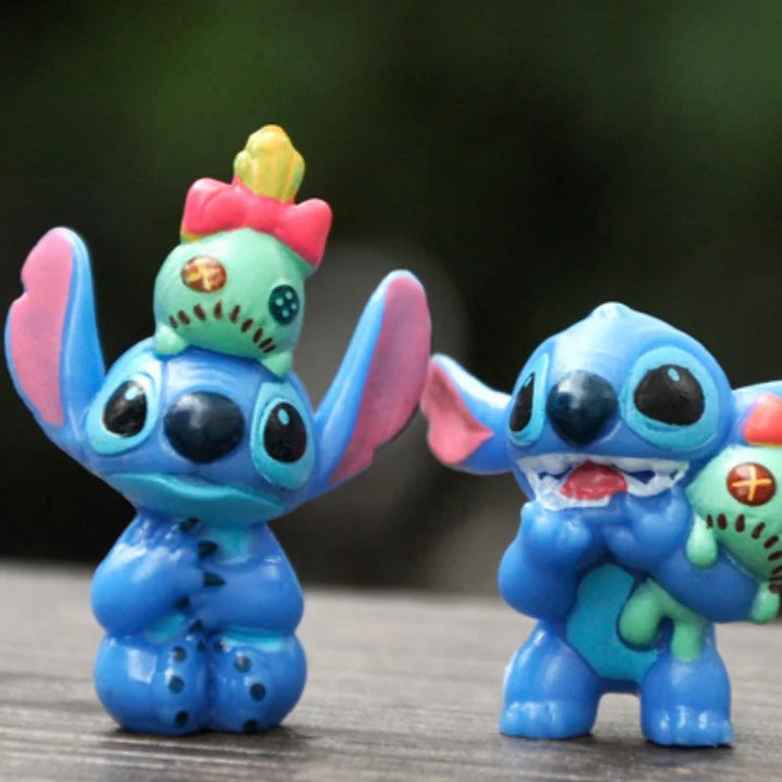 Miniso 6pcs Lilo & Stitch Cartoon Cute Figure Model Collection Anime Desktop Ornament Birthday Cake Decoration Kids Toys Gifts