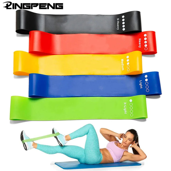 LINGPENG Resistance Band Set for Men and Women 5 Elastic Bands with Different Resistance Levels for Long Workouts Home Gym