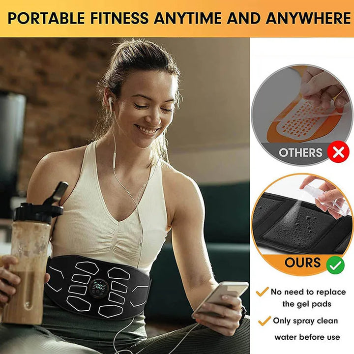 EMS Abdominal Toning Belt Abs Muscle Stimulator Massage Home Fitness Workout Equipment Body Abdomen Waist Exerciser Weigh Lose