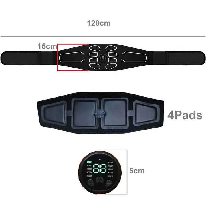 EMS Abdominal Toning Belt Abs Muscle Stimulator Massage Home Fitness Workout Equipment Body Abdomen Waist Exerciser Weigh Lose