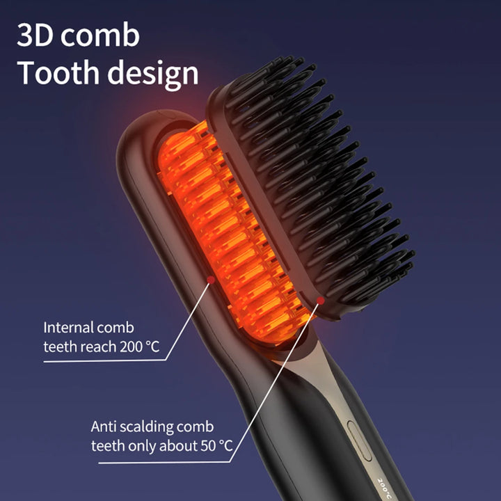 Portable Hair Straightener Hot Heating Comb Curling Iron Styling Tools  Ion Nourish Electric Hair Straightening Comb Hair Care