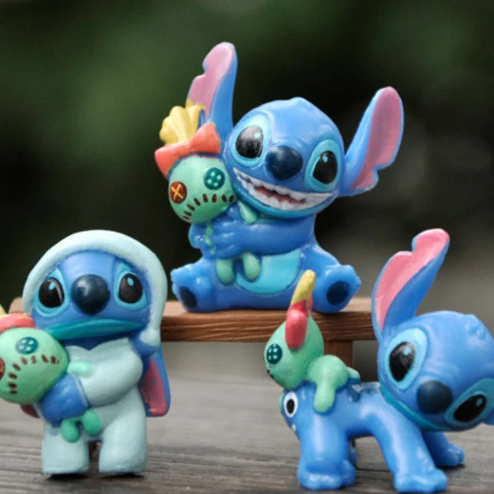 Miniso 6pcs Lilo & Stitch Cartoon Cute Figure Model Collection Anime Desktop Ornament Birthday Cake Decoration Kids Toys Gifts