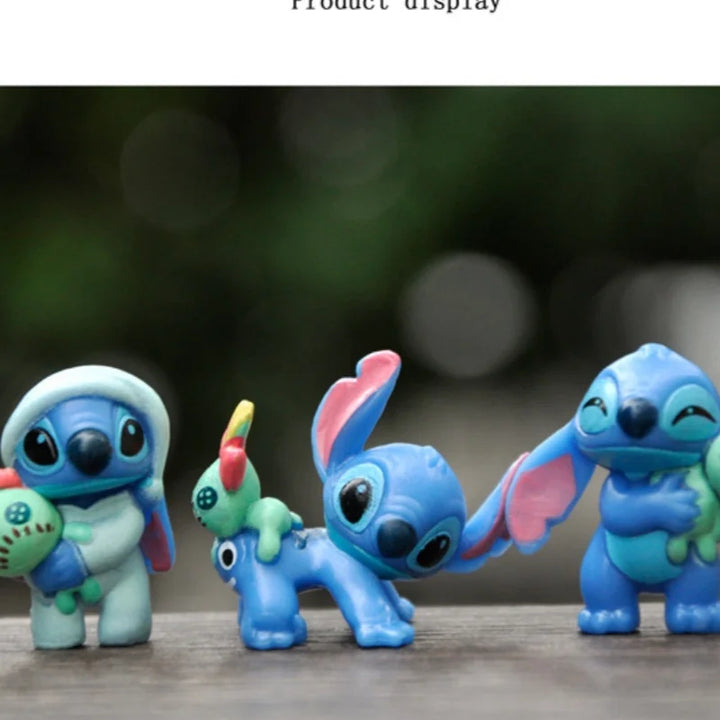 Miniso 6pcs Lilo & Stitch Cartoon Cute Figure Model Collection Anime Desktop Ornament Birthday Cake Decoration Kids Toys Gifts