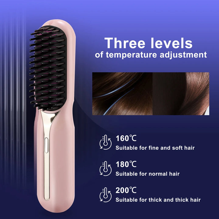 Portable Hair Straightener Hot Heating Comb Curling Iron Styling Tools  Ion Nourish Electric Hair Straightening Comb Hair Care