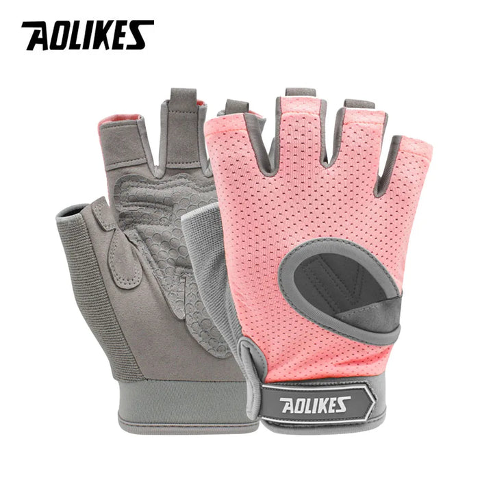 AOLIKES 1 Pair Gym Gloves Body Building Sports Fitness Dumbbell Workout Breathable Gloves for Crossfit Weight Lifting Training