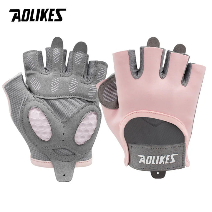 AOLIKES 1 Pair Gym Gloves Body Building Sports Fitness Dumbbell Workout Breathable Gloves for Crossfit Weight Lifting Training