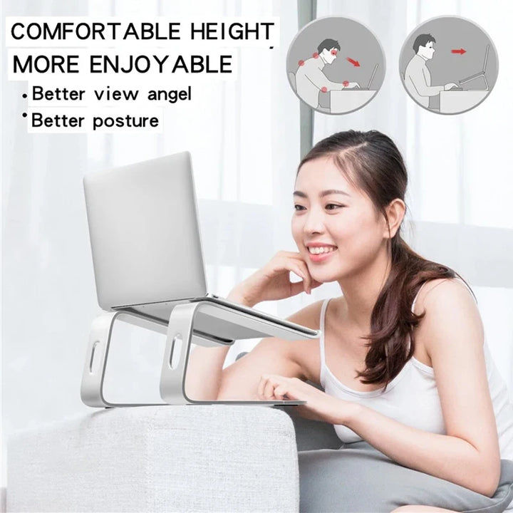 Aluminum Laptop Cooling Stand, Ergonomic Computer Stand for Laptop, Laptop Compatible with for MacBook Pro/Air, Dell, HP, Lenovo