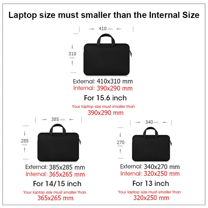 Laptop Sleeve Bag 13 14 15 15.6 inch PC Cover For MacBook Air Pro Retina Xiaomi Lenovo Asus HP Dell Acer Notebook Computer Case