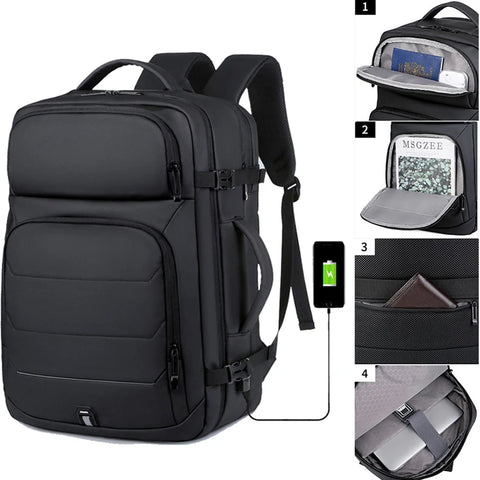 Expandable Men‘s 17 Inch Laptop Backpacks Waterproof Notebook Bag USB Schoolbag Sports Travel School Bag Pack Backpack for Male