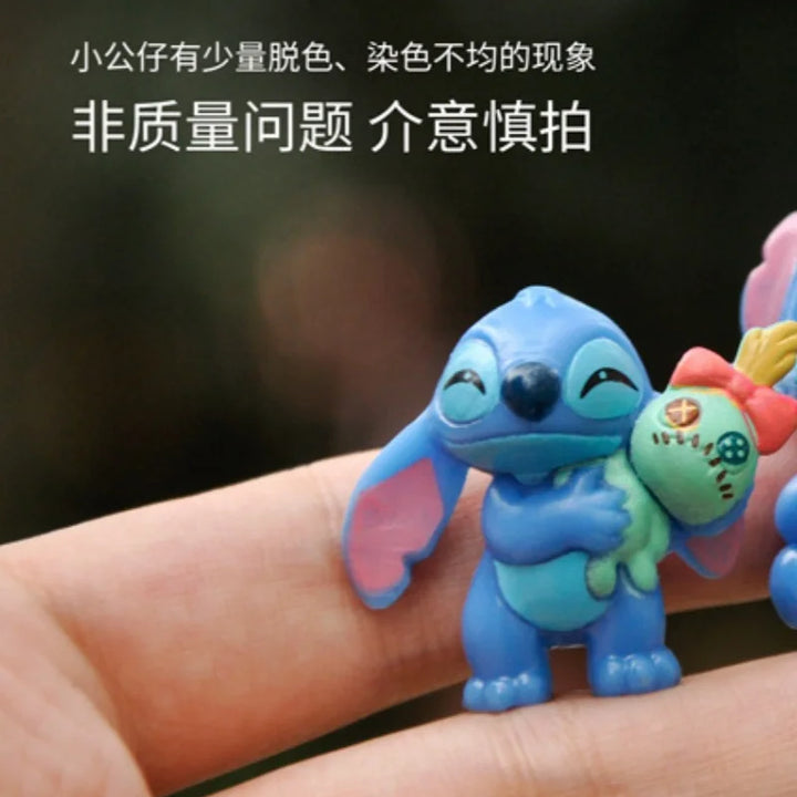 Miniso 6pcs Lilo & Stitch Cartoon Cute Figure Model Collection Anime Desktop Ornament Birthday Cake Decoration Kids Toys Gifts