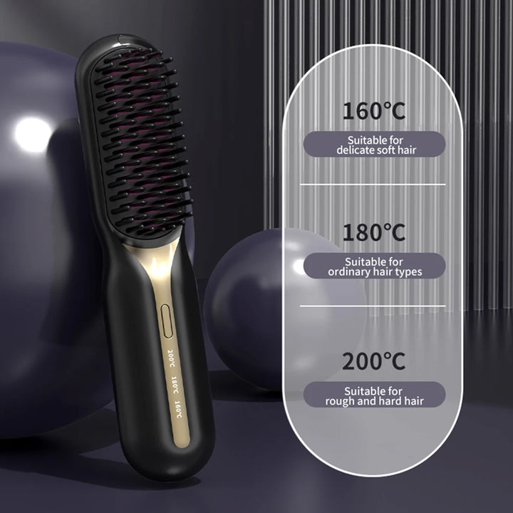 Portable Hair Straightener Hot Heating Comb Curling Iron Styling Tools  Ion Nourish Electric Hair Straightening Comb Hair Care