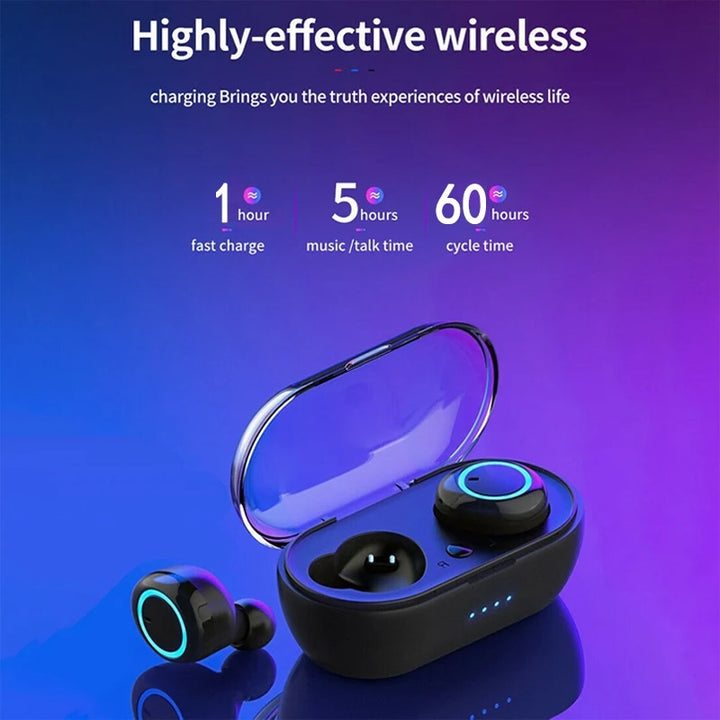 Y50 TWS Bluetooth Earphones Wireless Headset IPX7 Waterproof Deep Bass Earbuds True Wireless Stereo Headphones Sport Earphones