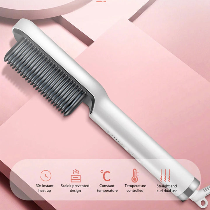 Electric Hot Comb Multifunctional Straight Hair Straightener Comb Negative Ion Anti-Scalding Styling Tool Straightening Brush